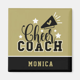 Niedlicher Cheftrainer Personalisiert Gold und Bla Magnet