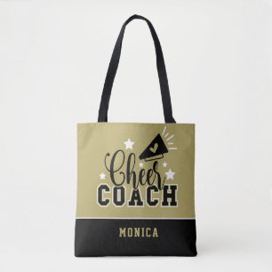 Niedlicher Cheftrainer Personalisiert Gold und Bla Tasche
