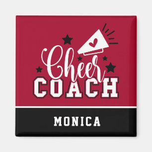 Niedlicher Cheftrainer Personalisiert Rot und Schw Magnet