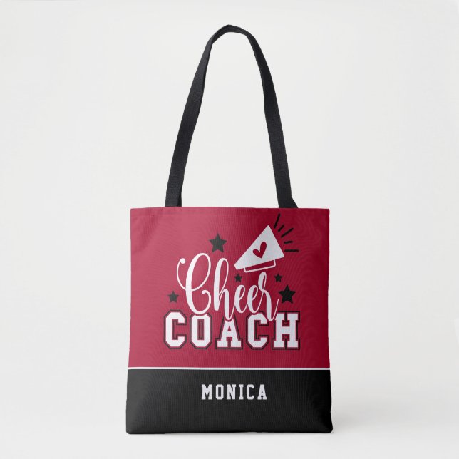 Niedlicher Cheftrainer Personalisiert Rot und Schw Tasche (Vorderseite)