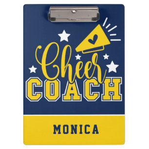 Niedlicher Cheftrainer Personalisiert Royal Blue & Klemmbrett
