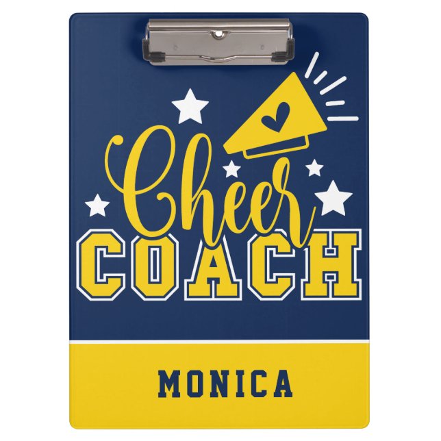 Niedlicher Cheftrainer Personalisiert Royal Blue & Klemmbrett (Vorderseite)