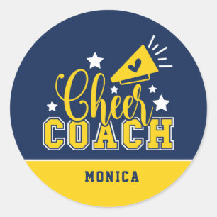 Niedlicher Cheftrainer Personalisiert Royal Blue & Runder Aufkleber