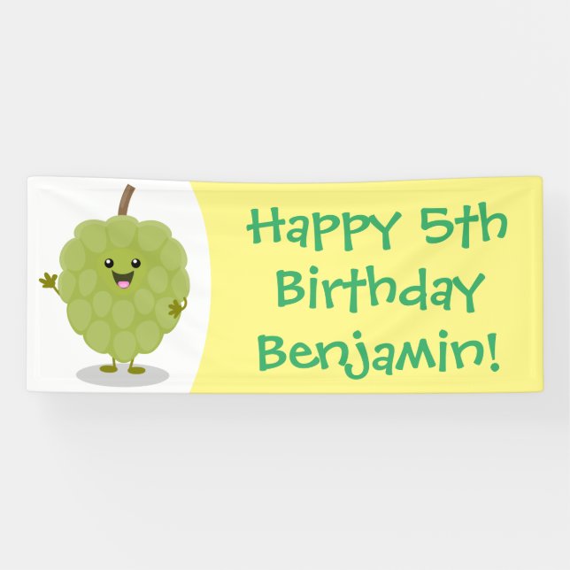 Niedlicher Cherimoya-Cartoon Banner (Horizontal)