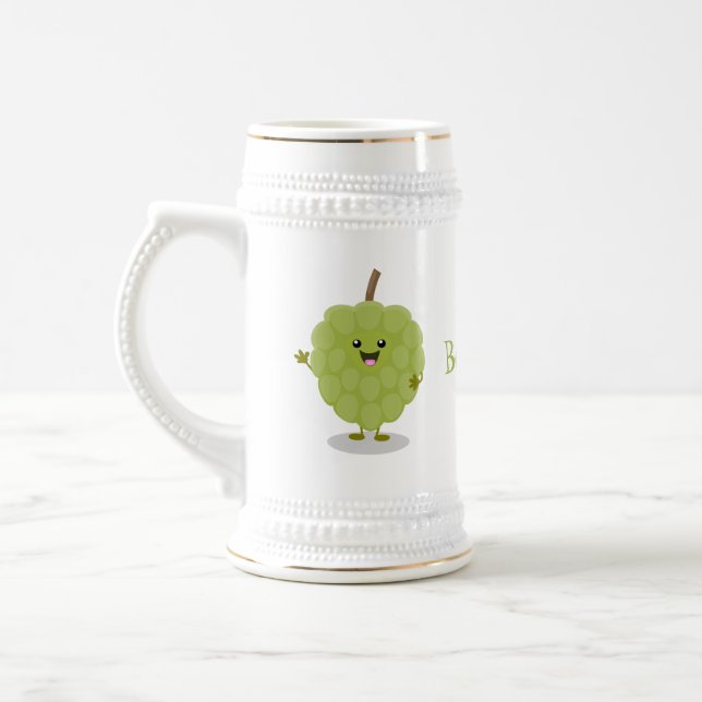 Niedlicher Cherimoya-Cartoon Bierglas (Links)