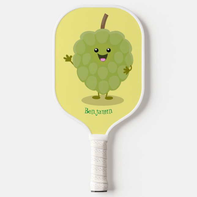 Niedlicher Cherimoya-Cartoon Pickleball Schläger (Vorderseite)