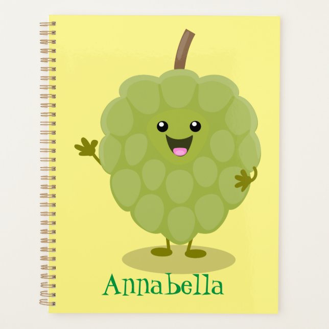 Niedlicher Cherimoya-Cartoon Planer (Vorderseite)