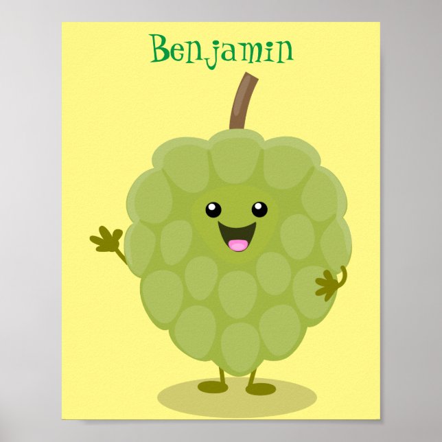 Niedlicher Cherimoya-Cartoon Poster (Vorne)