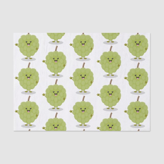 Niedlicher Cherimoya-Cartoon Seidenpapier (Vorderseite)