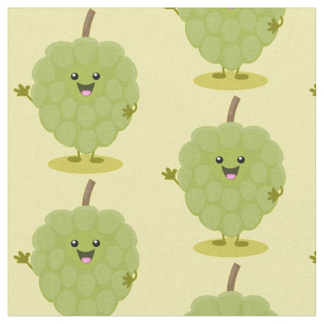 Niedlicher Cherimoya-Cartoon Stoff (Nahaufnahme)