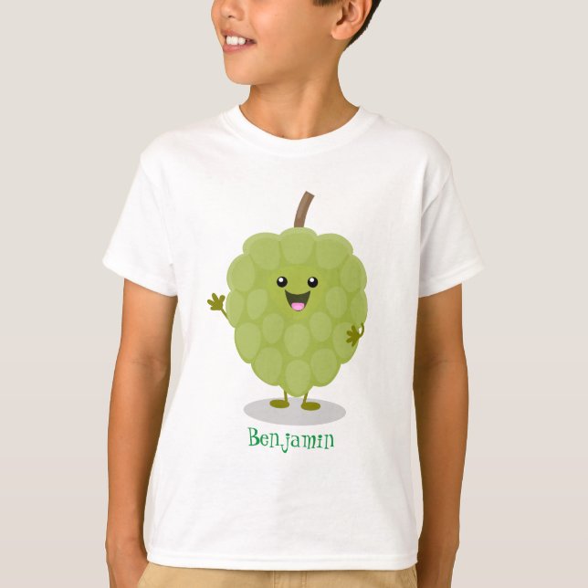 Niedlicher Cherimoya-Cartoon T-Shirt (Vorderseite)