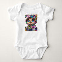 Niedlicher Chibi-Bär in Graffiti Butterfly Hoodie 