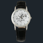 Niedlicher Chibi-Bienenkommentar Armbanduhr<br><div class="desc">Niedliche Linie zeichnend von einer Hummel,  die Ihnen sagt,  positiv zu sein.</div>