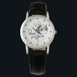 Niedlicher Chibi-Bienenkommentar Armbanduhr<br><div class="desc">Niedliche Linie zeichnend von einer Hummel, die Ihnen sagt, positiv zu sein.</div>
