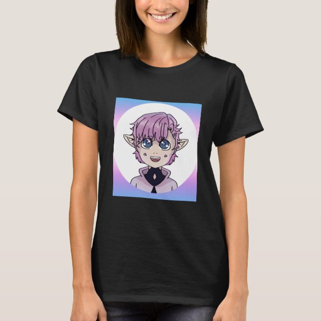 Niedlicher Chibi Kawaii Anime Elf T-Shirt (Vorderseite)