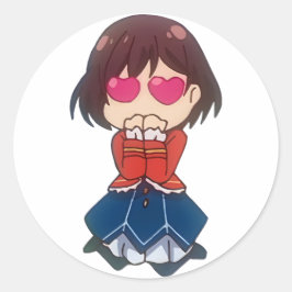 Niedlicher Chibi Rae Taylor aus WataOshi | IFTV Runder Aufkleber