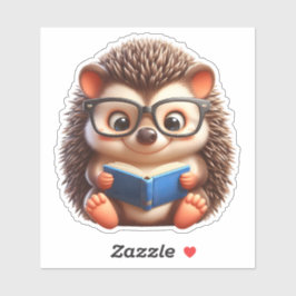 Niedlicher Chibi Reading Igel Aufkleber