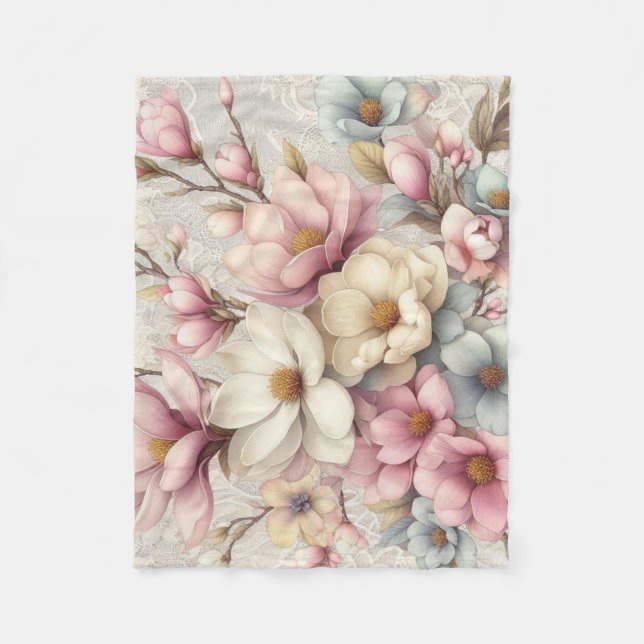 Niedlicher Chic gürmisch und blumengeschmückt Fleecedecke (Vorderseite)