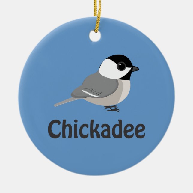 Niedlicher Chickadee Keramikornament (Vorne)