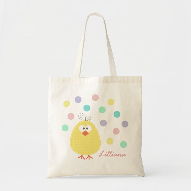 Niedlicher Chickie Individuelle Name Ostertote Tas Tragetasche (Vorne)