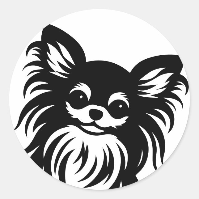 Niedlicher Chihuahua-Cartoon Runder Aufkleber (Vorderseite)