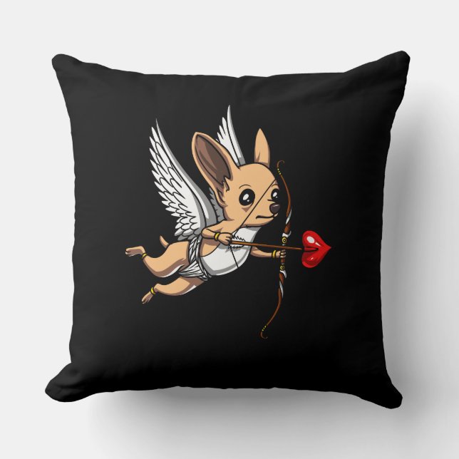 Niedlicher Chihuahua Cupid Hund Kissen (Vorderseite)