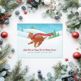 Niedlicher Chihuahua Dog Schneewein Feiertagskarte