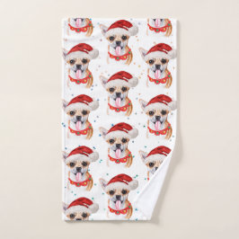 Niedlicher Chihuahua Dog Weihnachtsmuster Handtuch