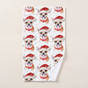 Niedlicher Chihuahua Dog Weihnachtsmuster Handtuch