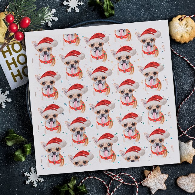 Niedlicher Chihuahua Dog Weihnachtsmuster Serviette (Von Creator hochgeladen)