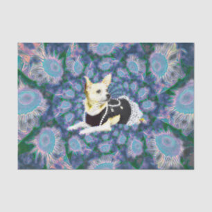 Niedlicher Chihuahua Hund Aquamarin Gelbe Kunst En Seidenpapier