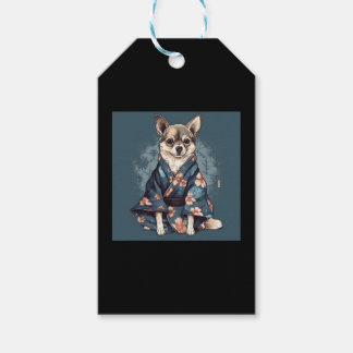Niedlicher Chihuahua Hund auf Japanisch Kimono Rob Geschenkanhänger