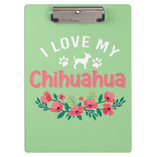 Niedlicher Chihuahua Hund I Liebe Mein Chihuahua H Klemmbrett