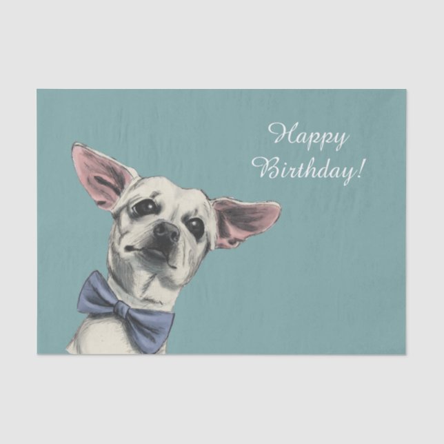 Niedlicher Chihuahua-Hund mit alles Gute zum Seidenpapier (Vorderseite)