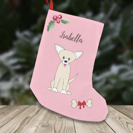 Niedlicher Chihuahua-Hund Monogramm Kleiner Weihnachtsstrumpf