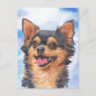 Niedlicher Chihuahua-HundehaustierWatercolor Postkarte