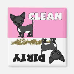 Niedlicher Chihuahua-sauberer/schmutziger Magnet