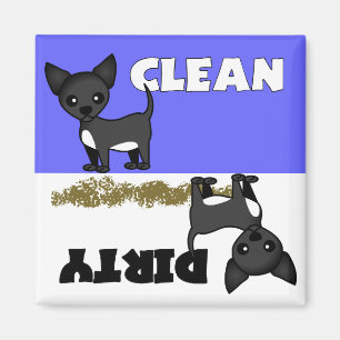 Niedlicher Chihuahua-sauberer/schmutziger Magnet