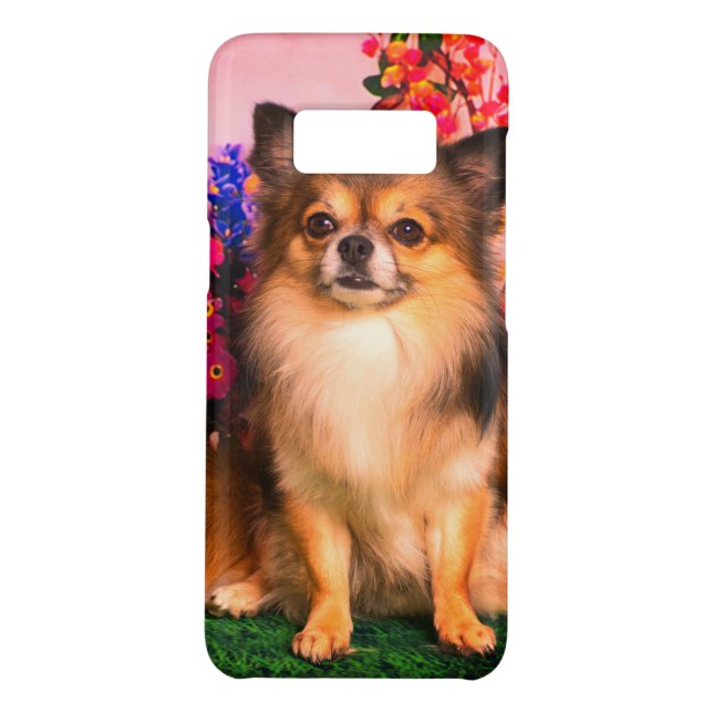 Niedlicher Chihuahua unter Frühlings-Blumen Case-Mate Samsung Galaxy Hülle (Rückseite)