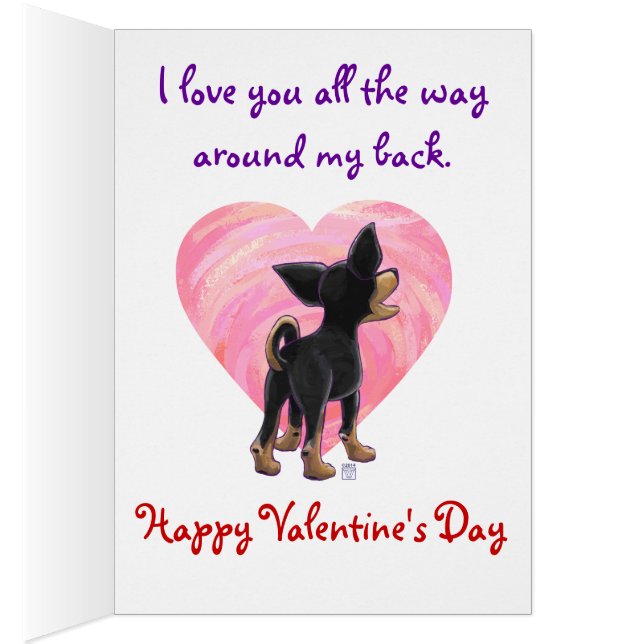 Niedlicher Chihuahua-Valentinstag (Innen (Rechts))