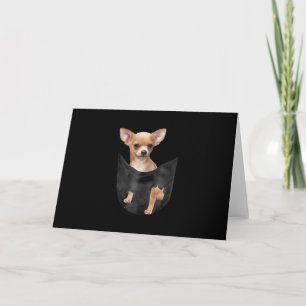 Niedlicher Chihuahua zu Weihnachten in der Tasche Dankeskarte