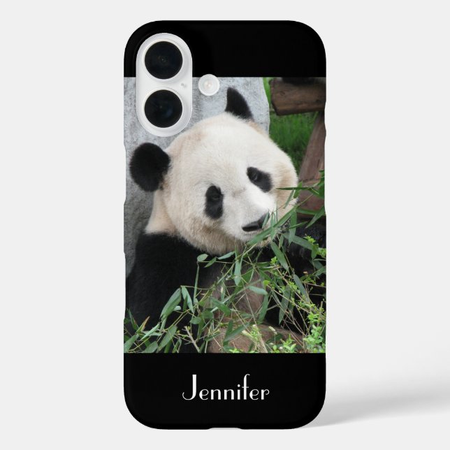Niedlicher chinesischer Riese Panda Black Trim, In iPhone 16 Hülle (Rückseite)