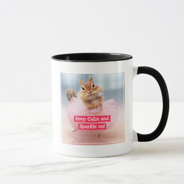 Niedlicher Chipmunk Ballerina in Tutu im Dance Stu Tasse (Rechts)