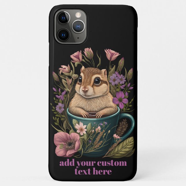 Niedlicher Chipmunk in der Cup-Wildblume Cotatteco Case-Mate iPhone Hülle (Rückseite)