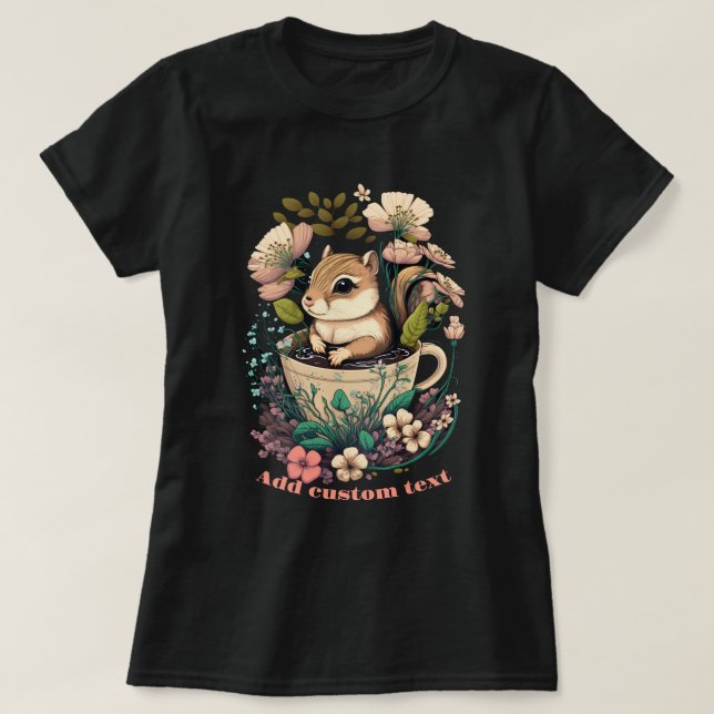Niedlicher Chipmunk in einer Cup-Wildblume, Chipmu T-Shirt (Design vorne)