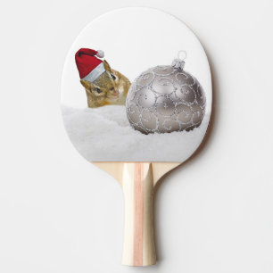 Niedlicher Chipmunk Silver und Schnee Weihnachtsfe Tischtennis Schläger
