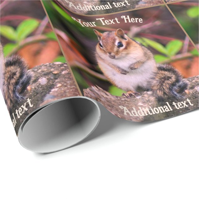 Niedlicher Chipmunk Tierart Personalisiert Geschenkpapier (Rolleneckpunkt)