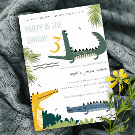 Niedlicher Chomp-Alligator Sumpf jedes Alters Kind Einladung