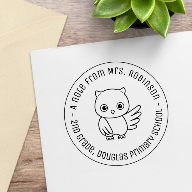 Niedlicher Chubby Owl School Lehrer Anmerkung 3 Gummistempel (Von Creator hochgeladen)