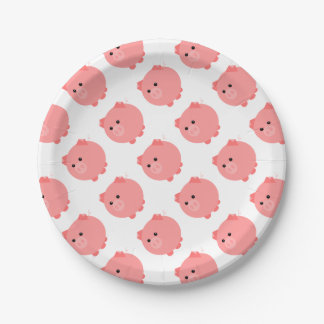 Niedlicher Chubby Schwein-Party-Teller Pappteller